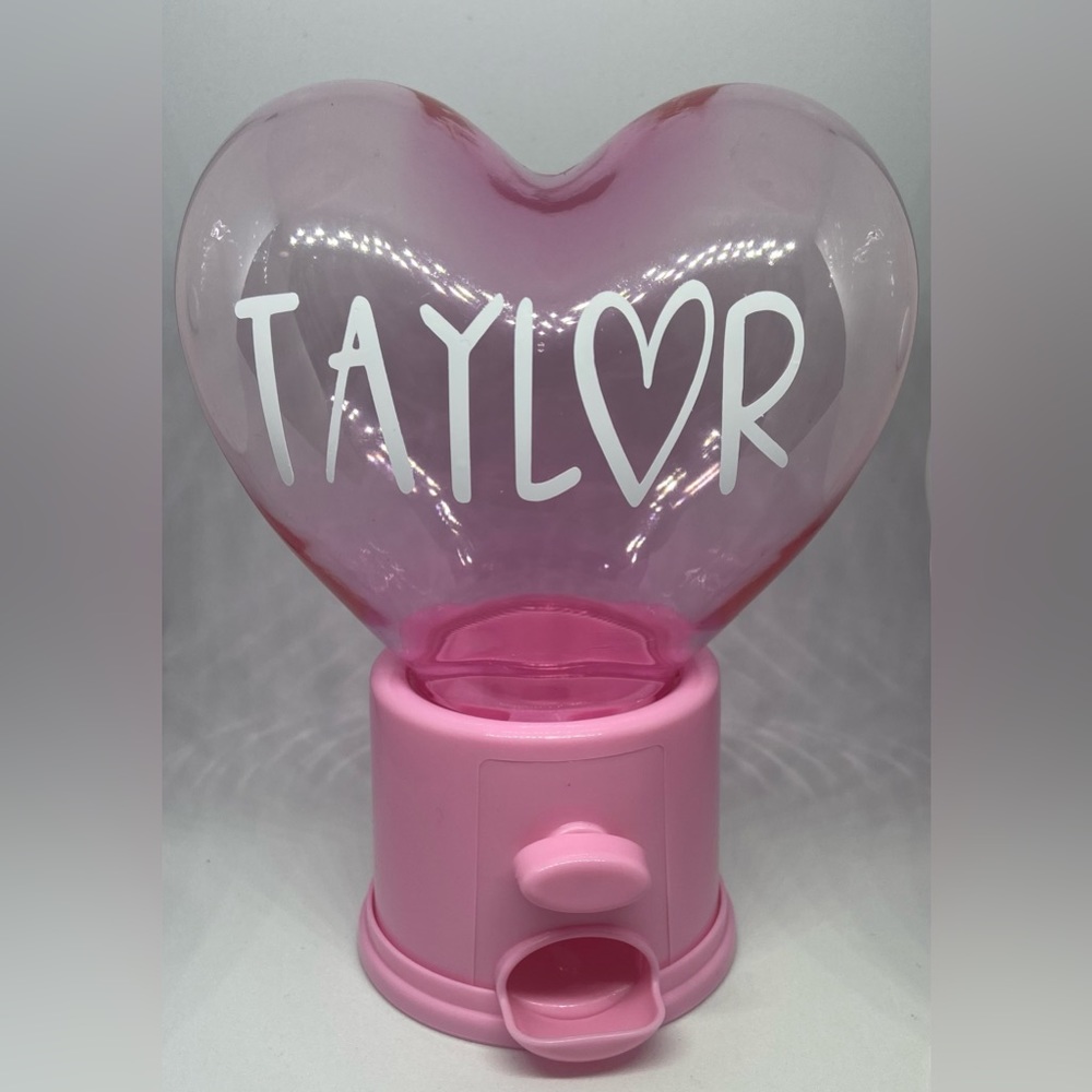 Personalized Heart Treat pill Candy Gumball Dispenser TikTok Valentines Decor